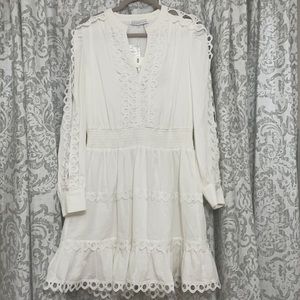 Endless Rose Lace Trim Detail Dress White, Size M